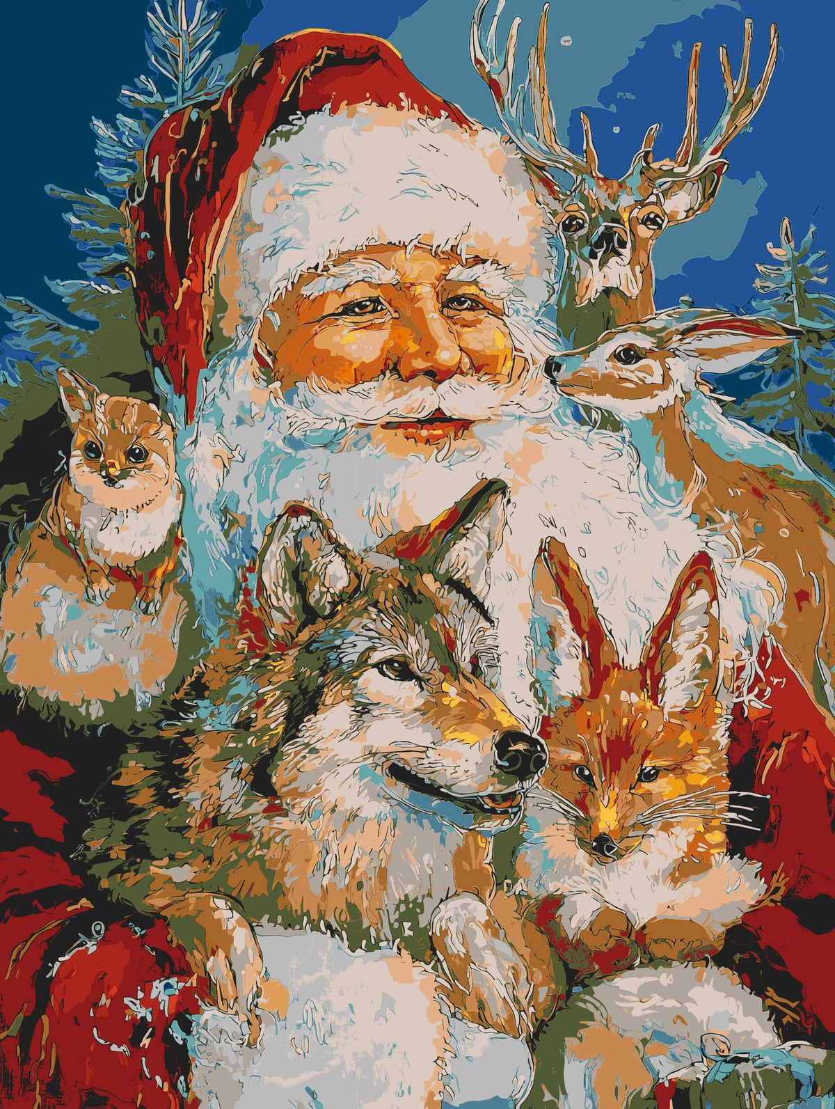 Painting by Numbers Santa Claus and His Friends