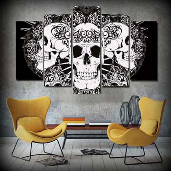 Paint by Numbers Halloween Skull 5-Panel