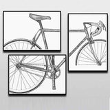 Painting by Numbers Bicycle Racing Bike Black and White Handlebars