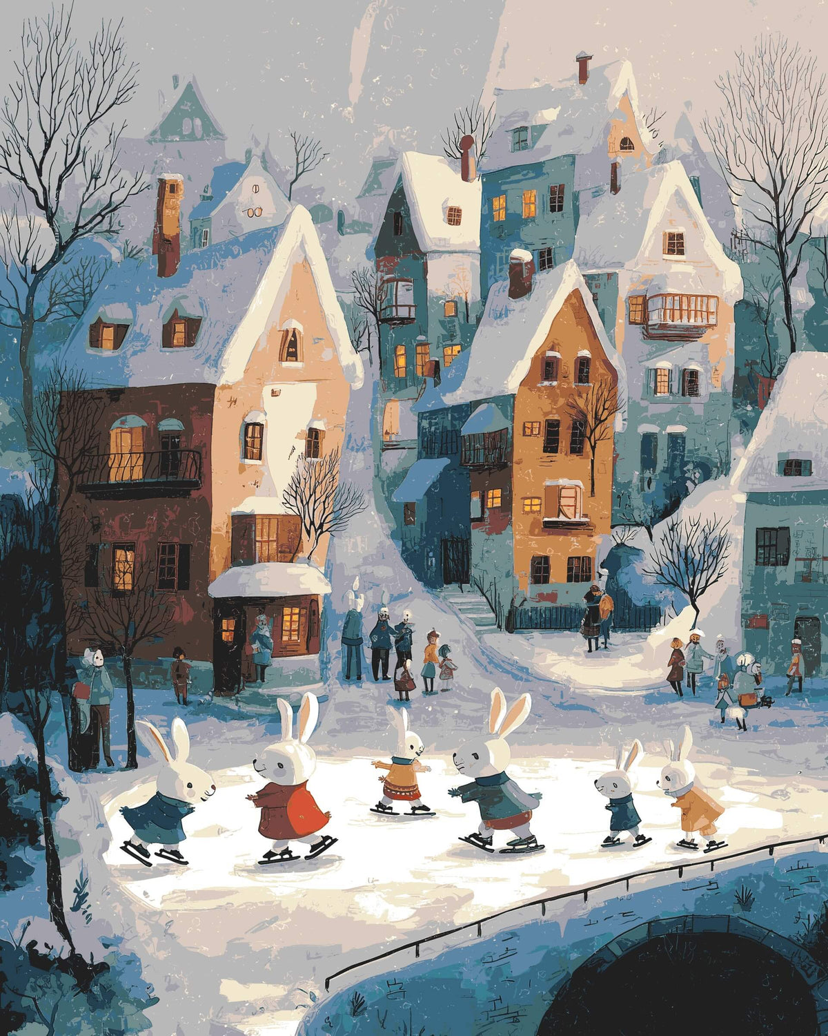 Painting by Numbers Rabbit Family in Winter