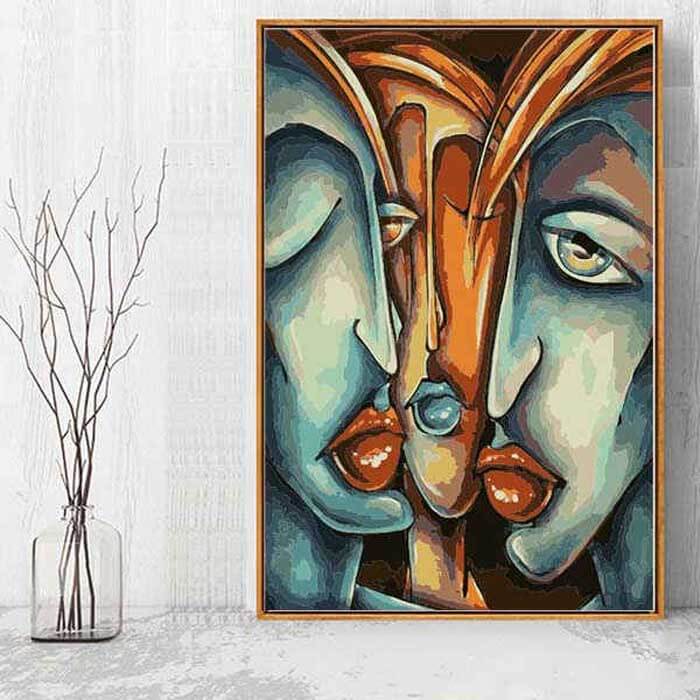 Painting by Numbers Abstract Art Faces Urban World Conversation