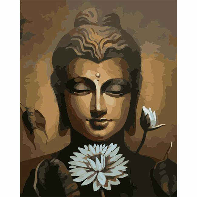 Painting by Numbers Buddha Woman White Flower