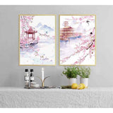 Painting by Numbers China Cherry Blossom Pagoda Landscape