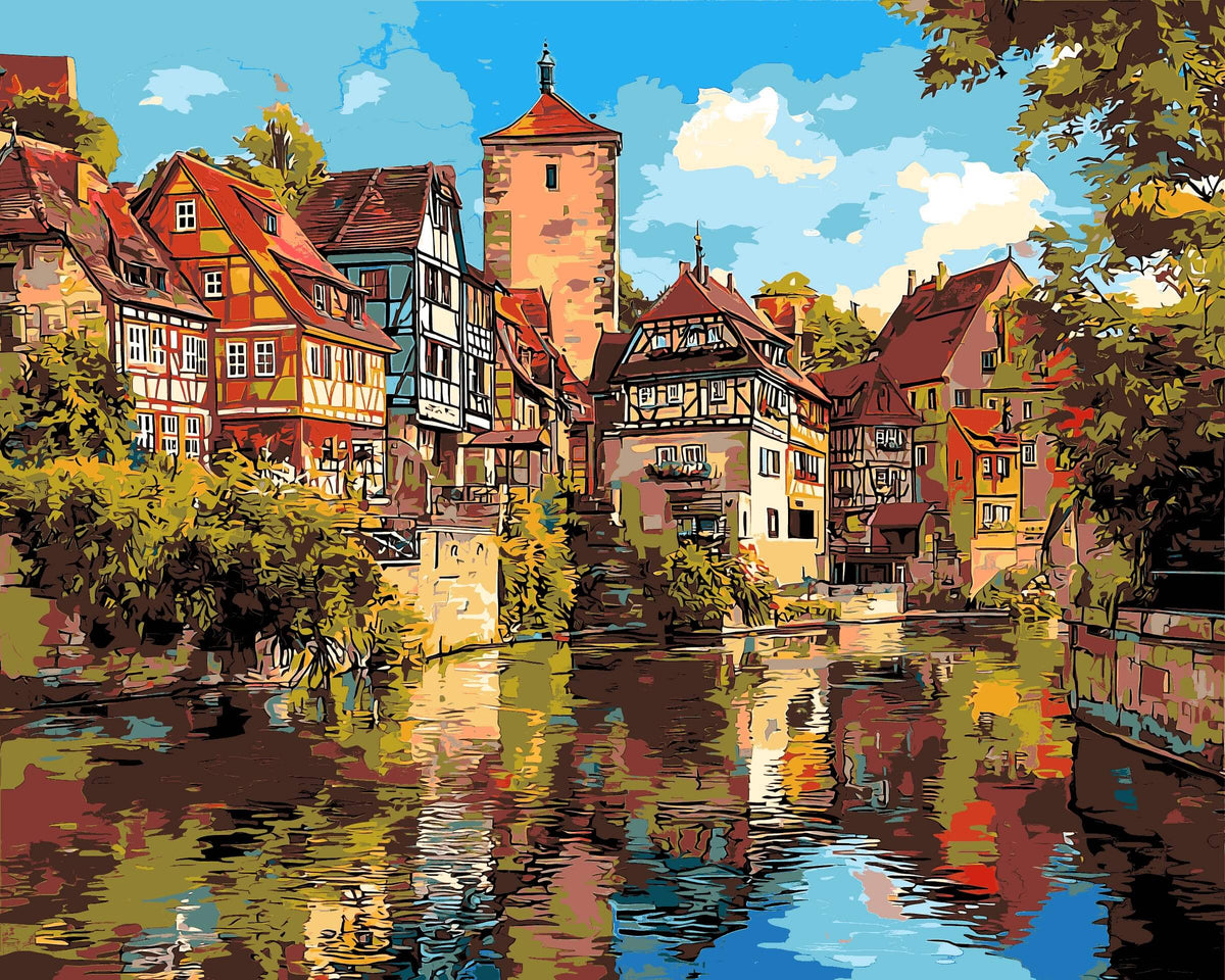Painting by Numbers Schwaebisch Hall Half-Timbered Old Town