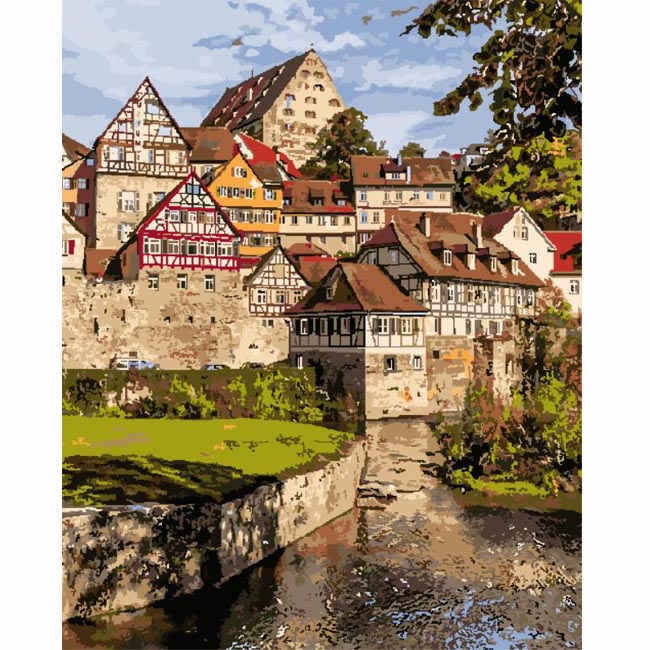 Painting by Numbers Schwaebisch Hall Half-Timbered Old Town