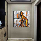 Painting by Numbers Modern Art Woman on Bicycle