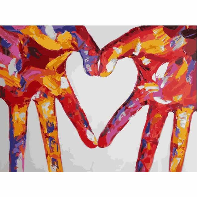 Painting by Numbers Modern Art Hands