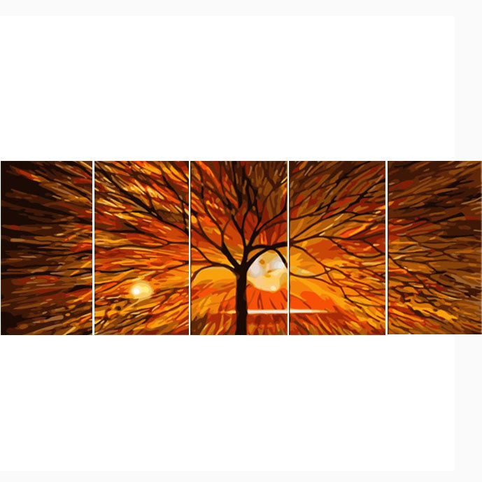 Painting by Numbers Modern Art Tree 5-Panel