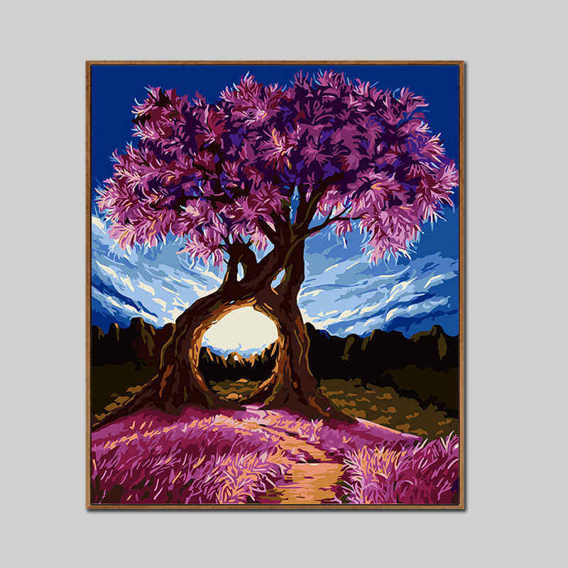 Paint-by-Numbers Fantasy Tree