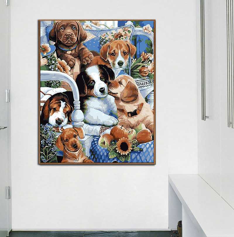 Paint by Numbers Dog Puppies