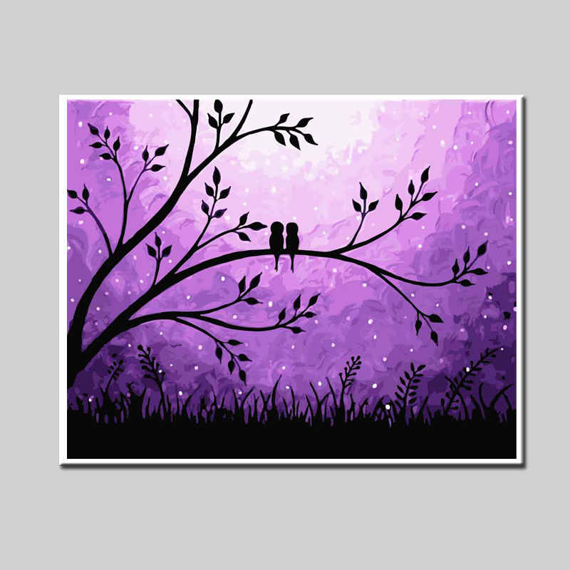 Paint-By-Numbers Bird Couple