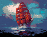 Paint-By-Numbers Ocean Sailing Ship At Sea