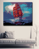 Paint-By-Numbers Ocean Sailing Ship At Sea
