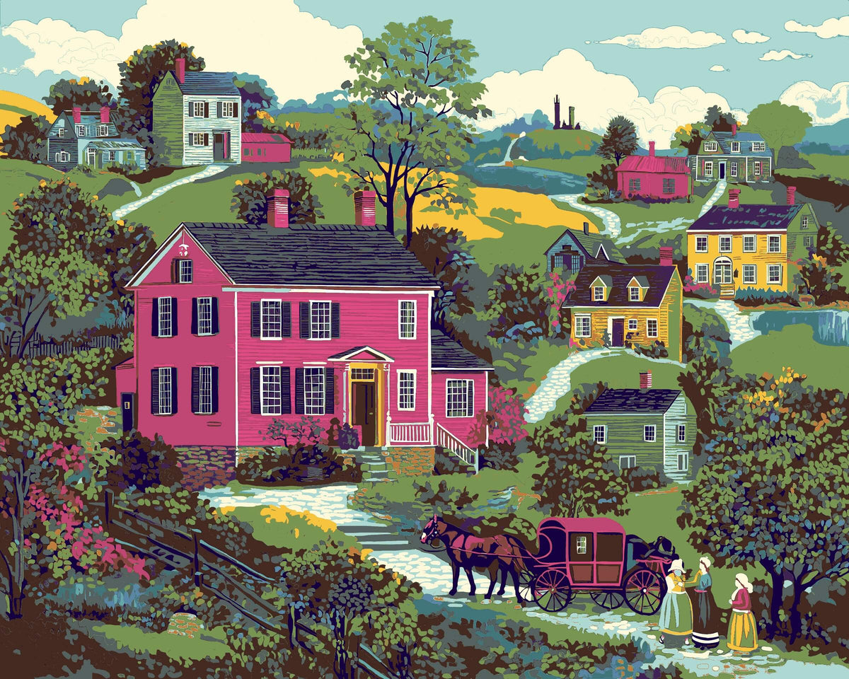 Paint-By-Numbers Village Life