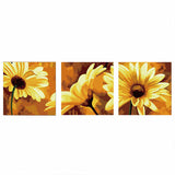 Grind nach Zahlen Triptychon Blume Gelbe Gerbera