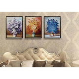 Painting by numbers 3-piece bouquet of flowers orange, blue, purple