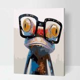 Painting by Numbers for Adults Animals Cartoon Frog with Glasses