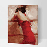Painting by Numbers Adult Woman in Red Dress