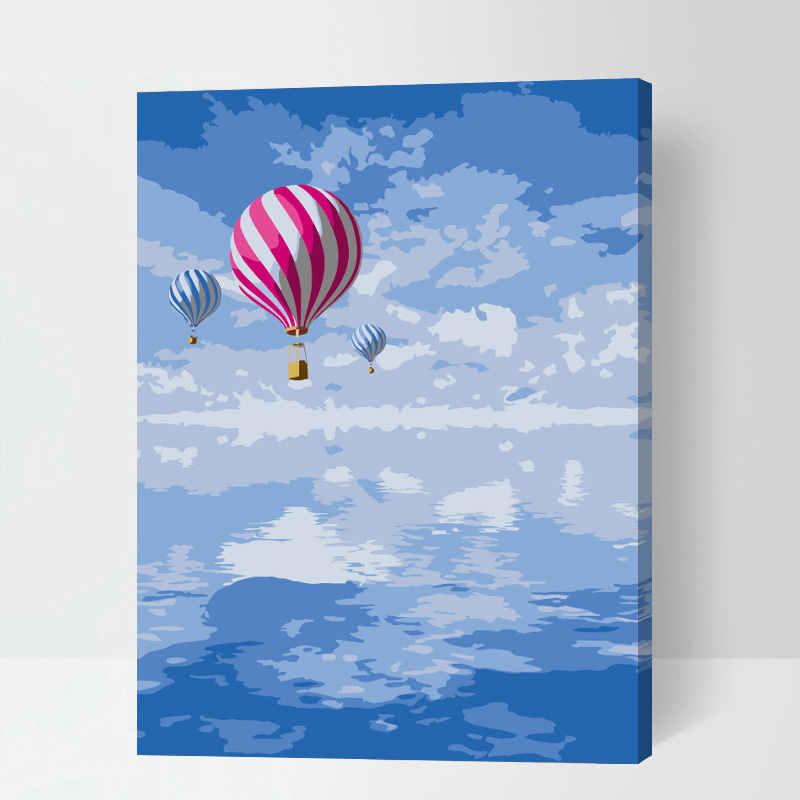 Painting by Numbers for Adults Three Balloons in The Sky