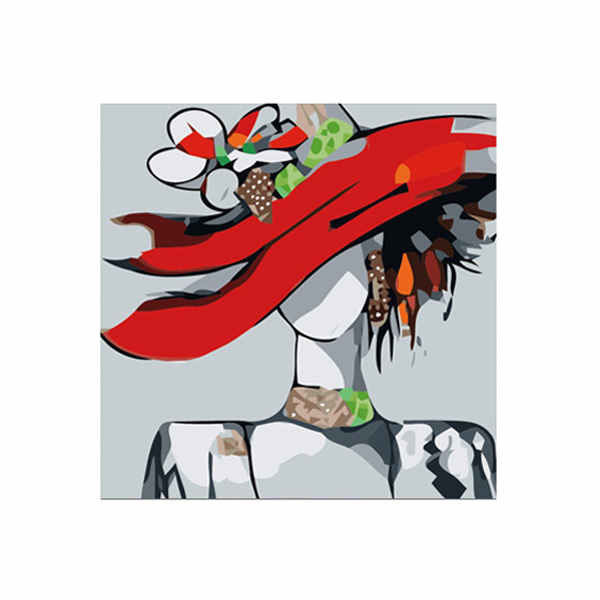 Painting by Numbers for Adults Woman in A Red Hat