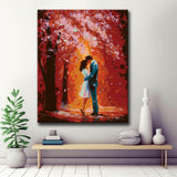 Painting by Numbers Couple in Love Under Umbrella