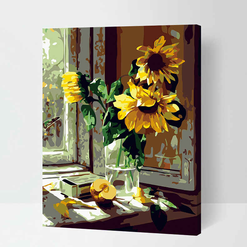 Painting by Numbers for Adults Vase with Sunflowers