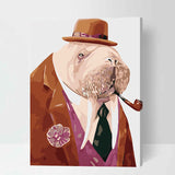 Painting by Numbers Animals Walrus with Pipe