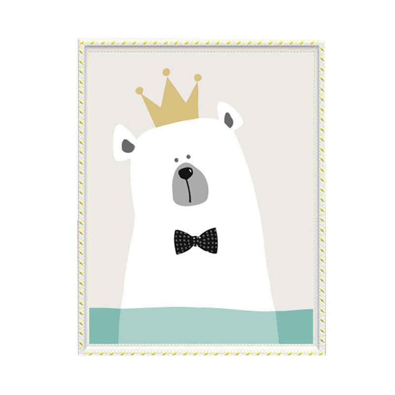 Painting by Numbers for Adults Animals Cartoon Bear with Crown