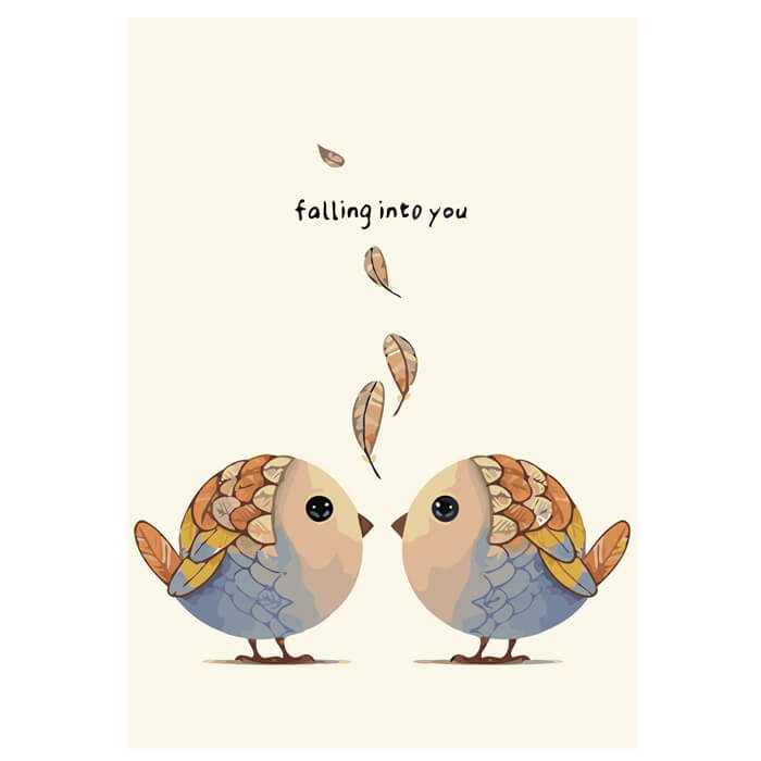 Painting by numbers bird love