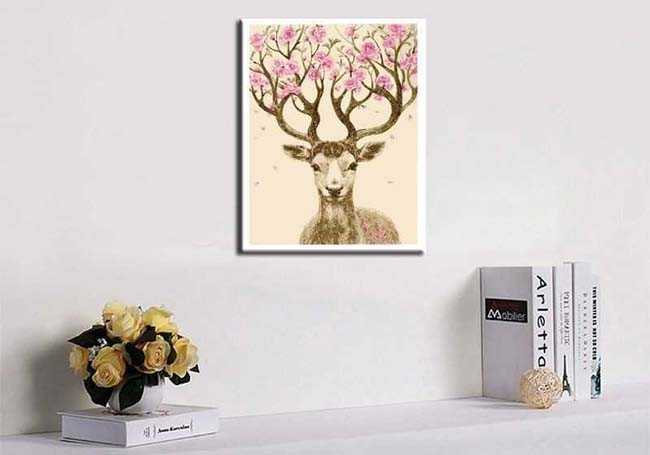 Paint by Numbers for Adults Animals Flowers Moose Orchids