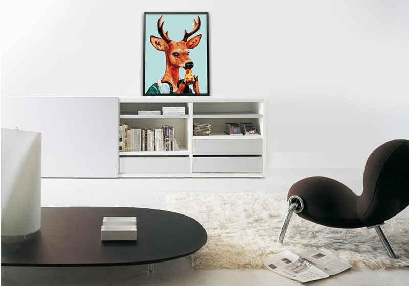 Painting by Numbers Moose with Pizza