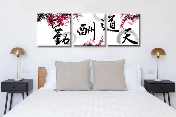 Paint By Numbers Asian Characters Tryptichon