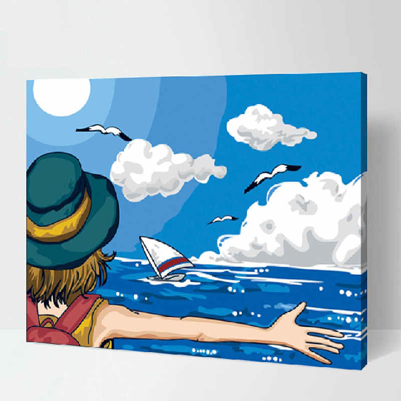 Painting by Numbers for Adults Child by The Sea