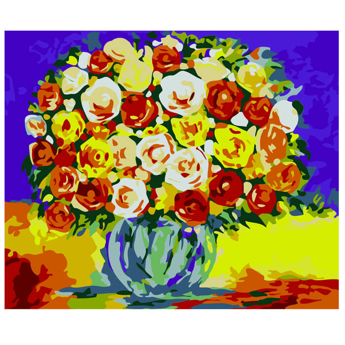 Painting by Numbers Flowers Bouquet of Roses