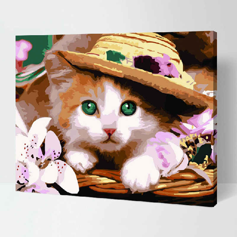 Painting by Numbers Kitten with Hat