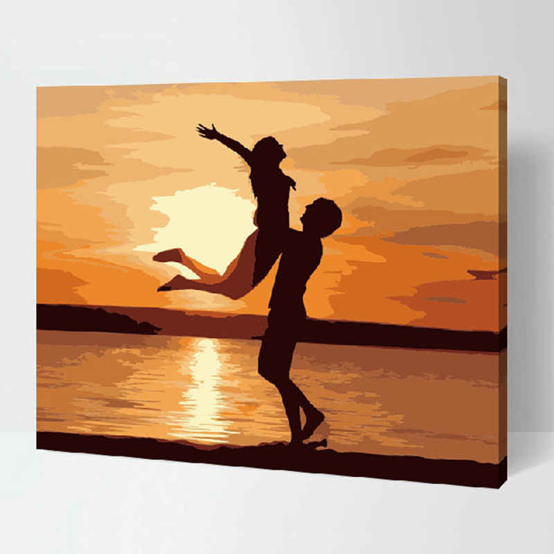 Painting by Numbers for Couple in Love on The Beach