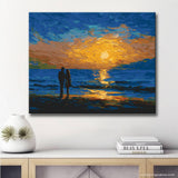 Painting by Numbers for Adults Couple on The Beach