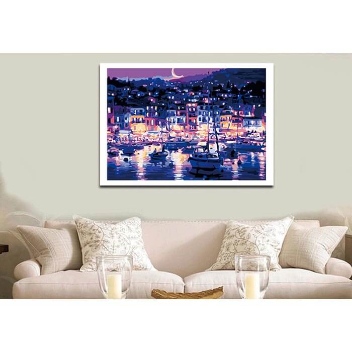 Painting by Numbers Boats At Night