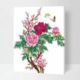 Painting by Numbers Carnations with Butterfly