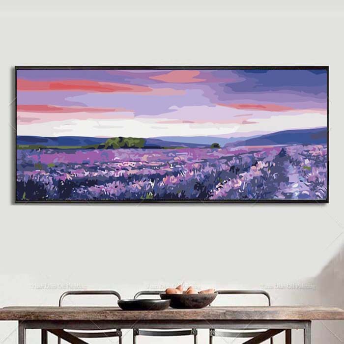 Painting by numbers lavender field