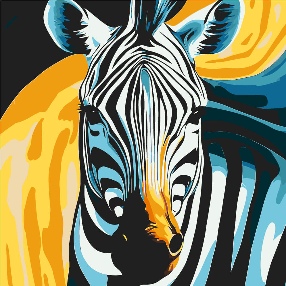 Paint by Numbers Zebra Animal