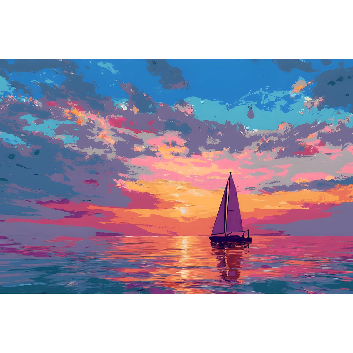 Painting by Numbers Sailboat Colorful