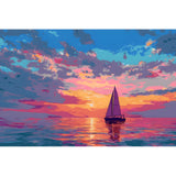 Painting by Numbers Sailboat Colorful