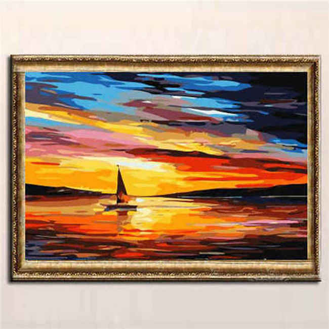 Painting by Numbers Sailboat Colorful