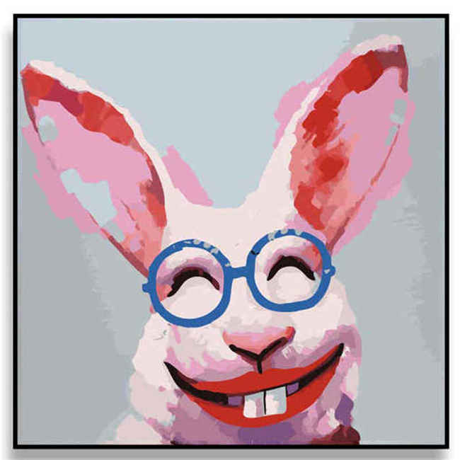 Painting by Numbers Animals Rabbit Pink