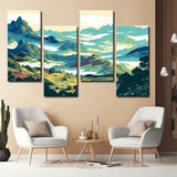 Painting by Numbers Mountain Landscape 4-Panel (Quattro)