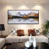 Painting by numbers mountain range reflection