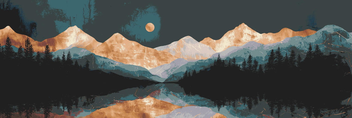 Painting by Numbers Mountain Range Reflection
