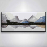 Painting by numbers mountain range reflection