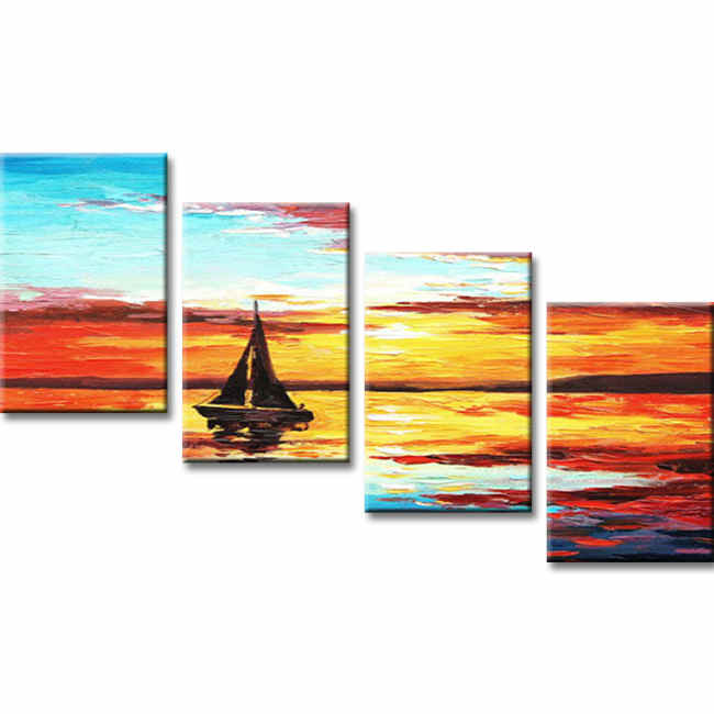 Painting by Numbers Sunrise Sea 4 Panel Design (Quattro)